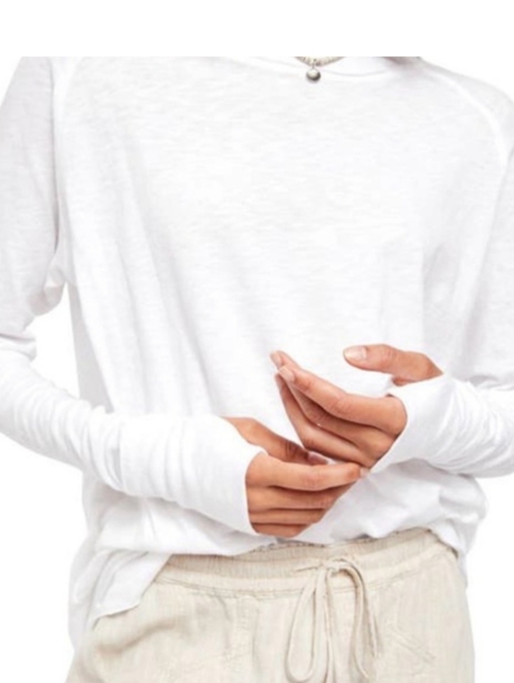 We The Free Arden  Tee With Thumbholes( set of 4) - White .Size S - Picture 6 of 15